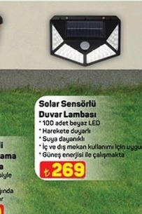 Solar Sensörlü Duvar Lambası