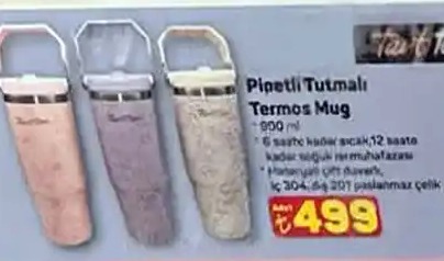 Pipetlt Tutmali Termos Mug 900Ml