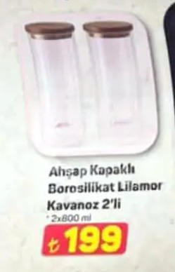Ahşap Kapaklı Borosilikat Lilamor Kavanoz 2'Li (2 X 800 Ml)
