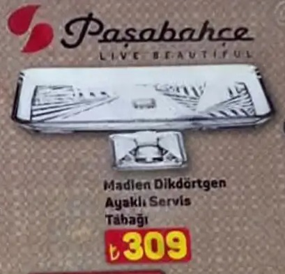 Madlen Dikdörtgen Ayaklı Servis Tabağı