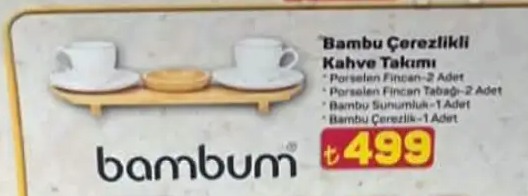 Bambum Bambu Çerezlik Kahve Takımı