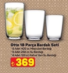 Otto 18 Parça Bardak Seti