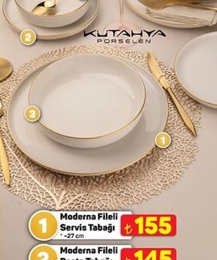 Moderna Fileli Servis Tabağı 27 Cm
