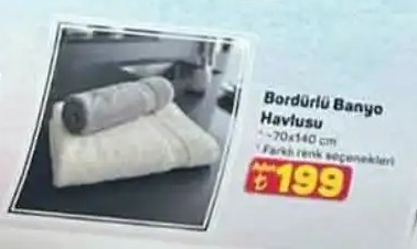 Bordürlü Banyo Havlusu 70X140 Cm