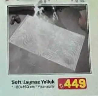 Soft Kaymaz Yolluk 80X150 Cm Yikanabilir