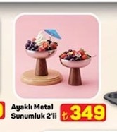 Ayaklı Metal Sunumluk 2'Li