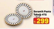 Seramik Pasta Tabağı 4'Lü - 19 Cm
