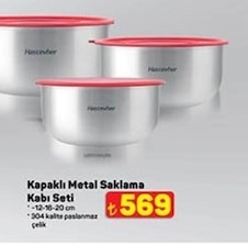 Kapakh Metal Saklama Kab Seti 3'Lü