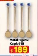 Metal Figürlü Kaşık 4 Lü