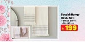 Saçaklı Banyo Havlu Seti 50X85 Cm Ve 70X140 Cm