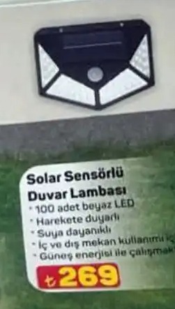 Solar Sensörlü Duvar Lambası