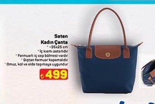 Saten Kadın Çanta 35X25 Cm