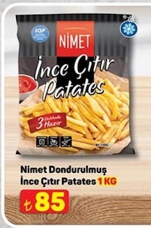 Nimet Dondurulmuş İnce Çıtır Patates 1Kg