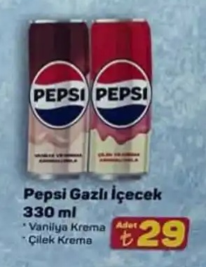 Pepsi Gazlı İçecek 330Ml Varilya Krema Çilek Krema