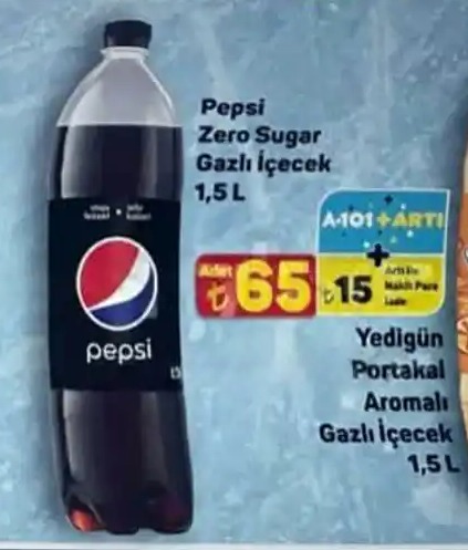 Pepsi Zero Sugar Gazlı İçecek 1.5 L