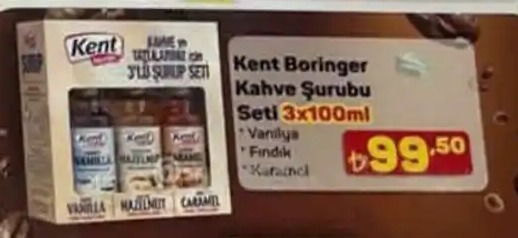 Kent Boringer Kahve Şurubu Seti 3X100Ml