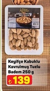 Keyifçe Kabuklu Kavrulmuş Tuzlu Badem 250 G