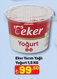 Eker Yarım Yağlı Yoğurt 1,5 Kg