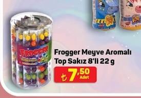 Frogger Meyve Aromali Top Sakiz 8'Li 22 G