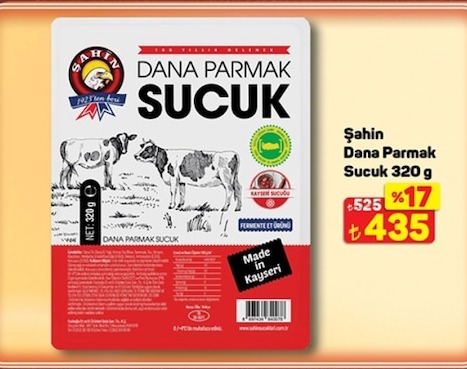 Şahin Dana Parmak Sucuk 320 G