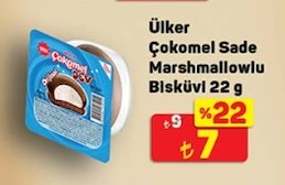 Ülker Çokomel Sade Marshmallowlu Bisküvi 22 G