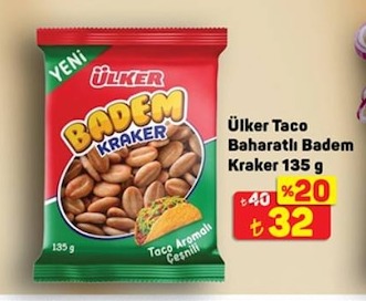 Ülker Taco Baharatlı Badem Kraker 135 G