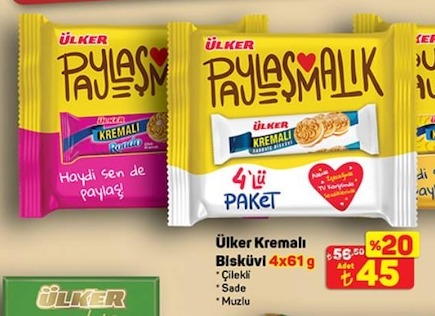 Ülker Kremalı Bisküvi 4X61G