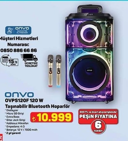 Onvo Ovps120F 120 W Taşınabilir Bluetooth Hoparlör