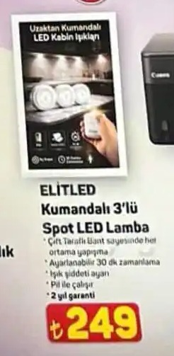 Elitled Kumandali 3'Lü Spot Led Lamba