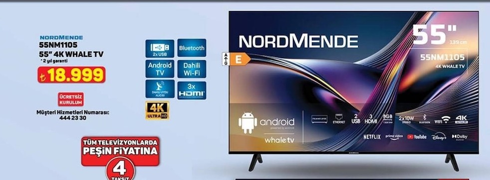 Nordmende 55Nnm1105 55 " 4K Whale Tv