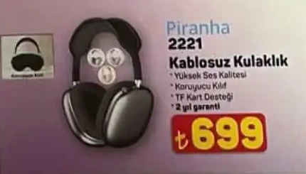 Piranha 2221 Kablosuz Kulaklik 2 Yil Garanti