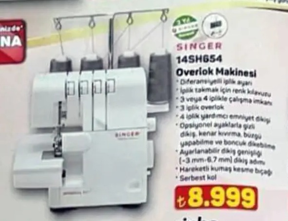 Singer 14Sh654 Overlok Makinesi
