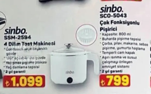 Sinbo Sco-5043 Çok Fonksiyonlu Pişirici