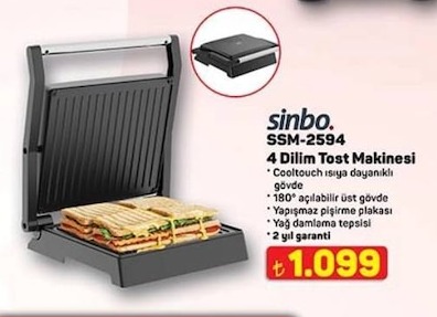Sinbo Ssm-2594 4 Dilim Tost Makinesi