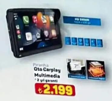 Piranha Oto Carplay Multimedia