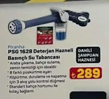 Piranha Psg 1628 Deterjan Hazneli Basınçlı Su Tabancası