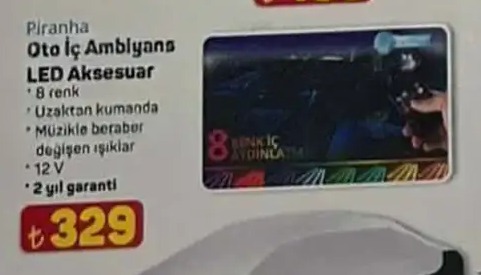 Piranha Oto İç Ambians Led Aksesuar