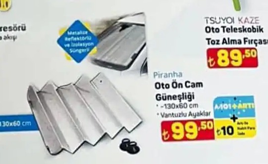Piranha Oto Ön Cam Güneşliği -130X60 Cm
