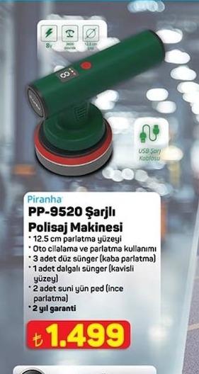 Piranha Pp-9520 Sarjli Polisaj Makinesi