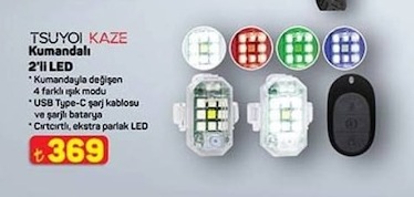 Tsuyoı Kaze Kumandalı 2'Li Led