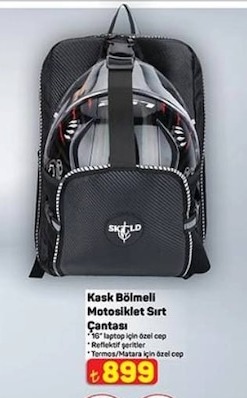 Kask Bölmeli Motosiklet Sırt Çantası