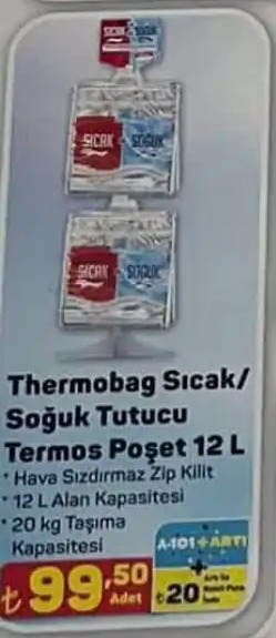 Termobag Sıcak/Soğuk Tutucu Termos Poşet 12 L