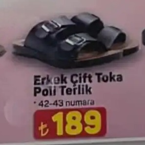 Erkek Çift Toka Poli Terlik