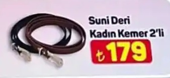 Suni Deri Kadın Kemer 2'Li