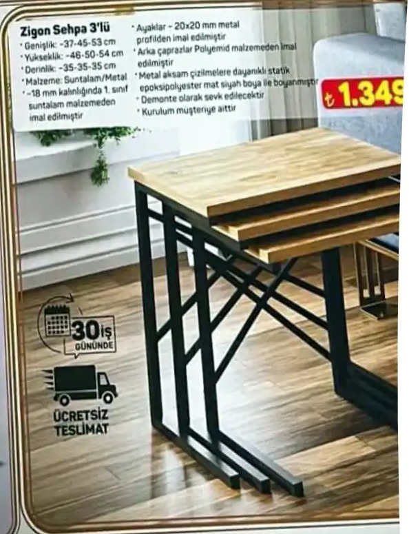 Zigon Sehpa 3'Lü