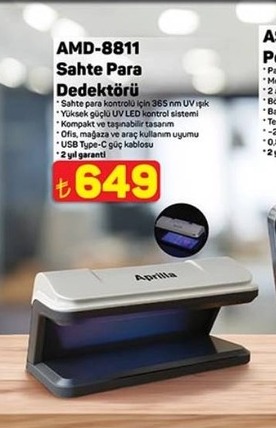 Aprilla Amd-8811 Sahte Para Dedektörü