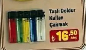 Taşlı Doldur Kullan Çakmak 6 Adet
