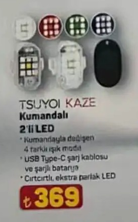 Tsuyoi Kaze Kumandalı 2'Li Led