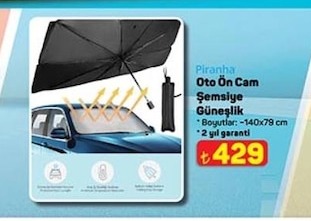 Piranha Oto Ön Cam Şemsiye Güneşlik