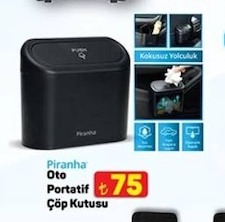 Piranha Oto Portatif Çöp Kutusu